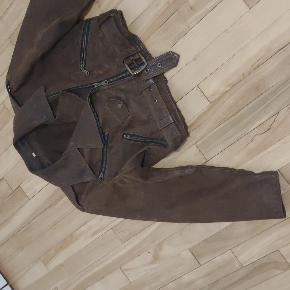 Brown Suede Moto Jacket - Picture 2 of 16
